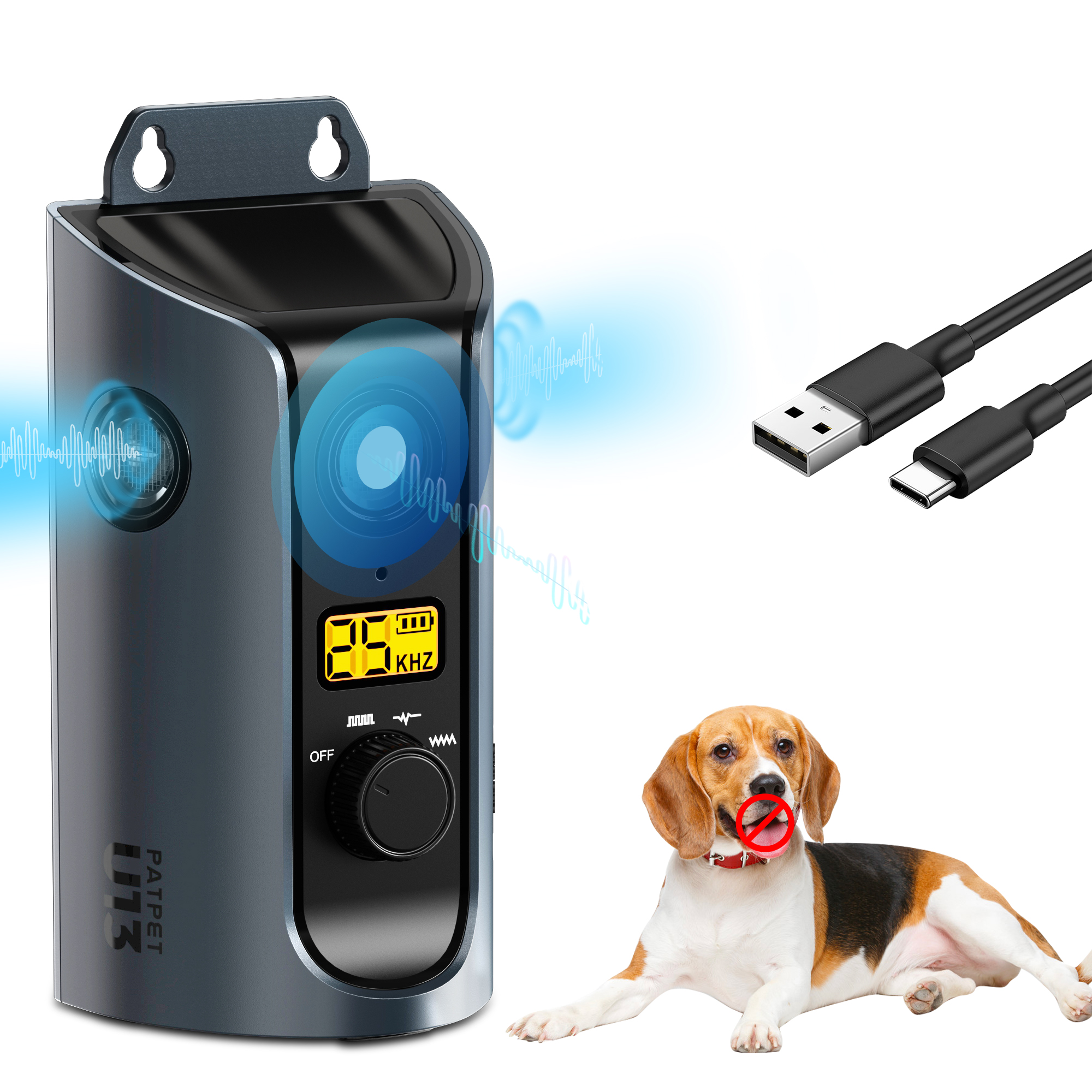 2025 Rechargeable Solar Panel Charging Ultrasonic Dog Trainer Model Non-Barking Pet for Dogs for Wholesale & OEM Programs detail