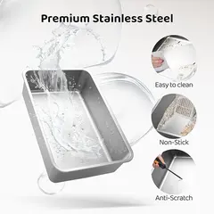 Large 20L Enclosed Cat Litter Basin Easy Clean Thickened Anti-Corrosion Stainless for Cats for Wholesale & OEM Programs view 3