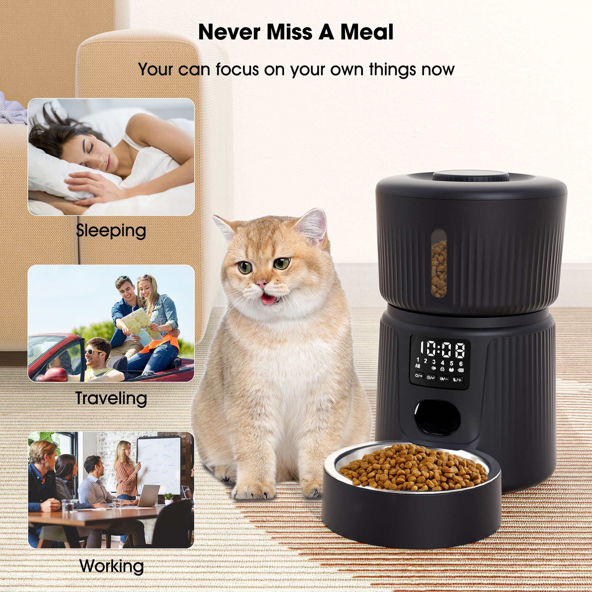 3L Eco-Friendly Smart Classic Dog & Cat Timed Dispenser Wifi App Remote Control for Small Animals for Wholesale & OEM Programs view 5