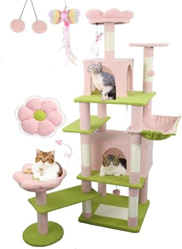 71-Inch Tall Blue Cat Tree Large Tower JRCT135 for Cats for Wholesale & OEM Programs detail