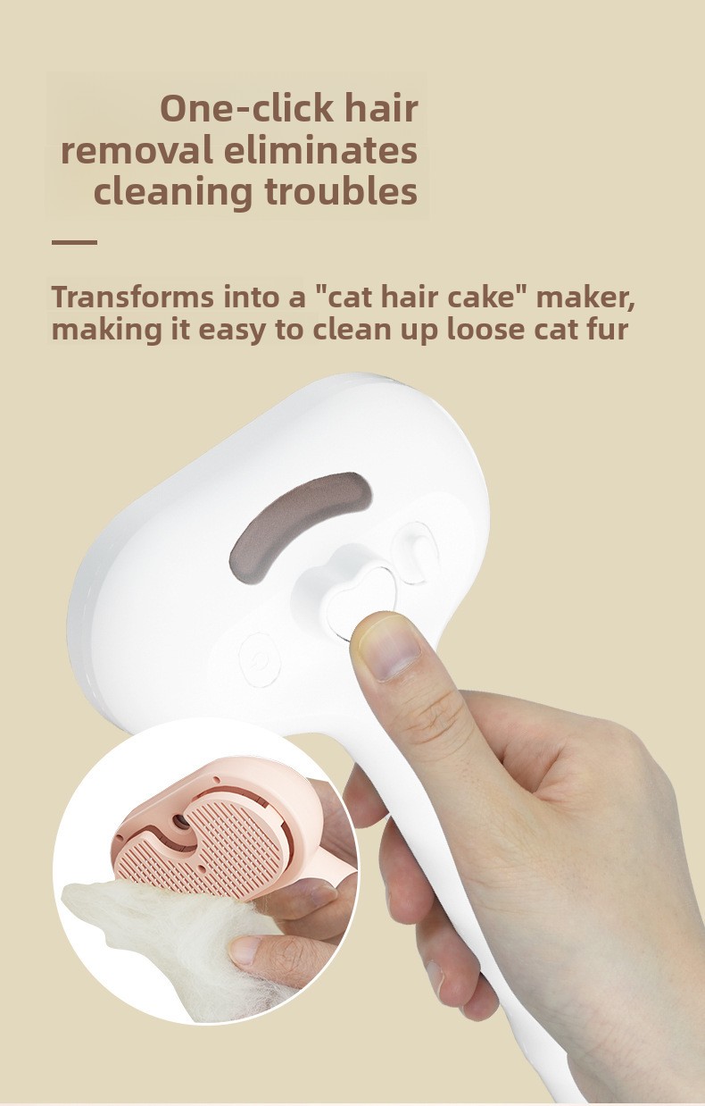 ABS Pet Spray Comb One-Button Spray Cat Grooming Massage Hair Cleaning Tool Wave Handle Spray Comb for Wholesale & OEM Programs detail