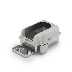 Oversized Anti-Splash Deepened Semi-Closed Cat Toilet High Fence Stainless Steel for Cats for Wholesale & OEM Programs view 2