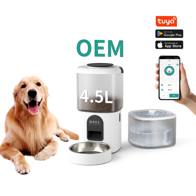 Smart Pet Feeder Dispenser APP Controlled Automatic Dog Bowl PC-F8 for Dogs for Wholesale & OEM Programs