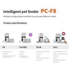 Smart Pet Feeder Dispenser APP Controlled Automatic Dog Bowl PC-F8 for Dogs for Wholesale & OEM Programs view 3