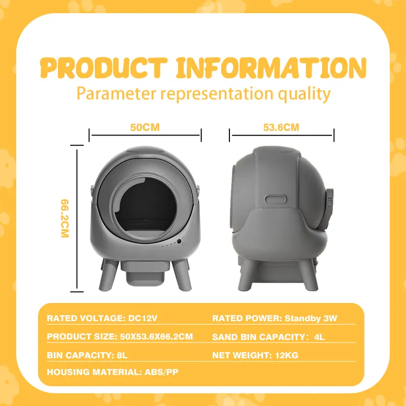 Automatic Cat Litter Box Generation 50L Safety Anti-Pinch Smart Cat Toilet SCLB-01 for Cats for Wholesale & OEM Programs detail