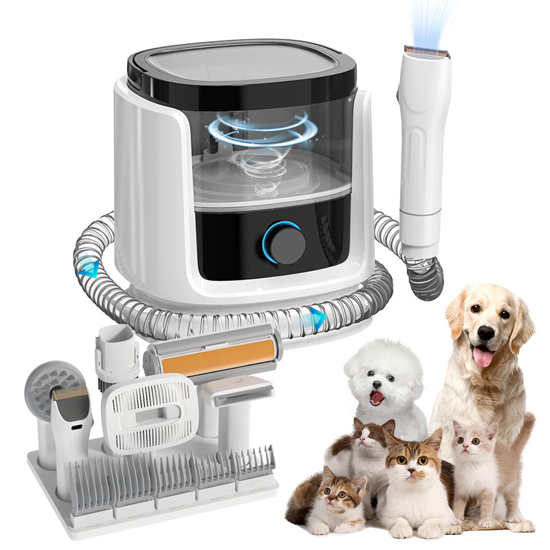 Automatic Charge Pet Hair Clipper Suction Vacuum Low Noise Cat Dog Shedding Grooming for Wholesale & OEM Programs detail