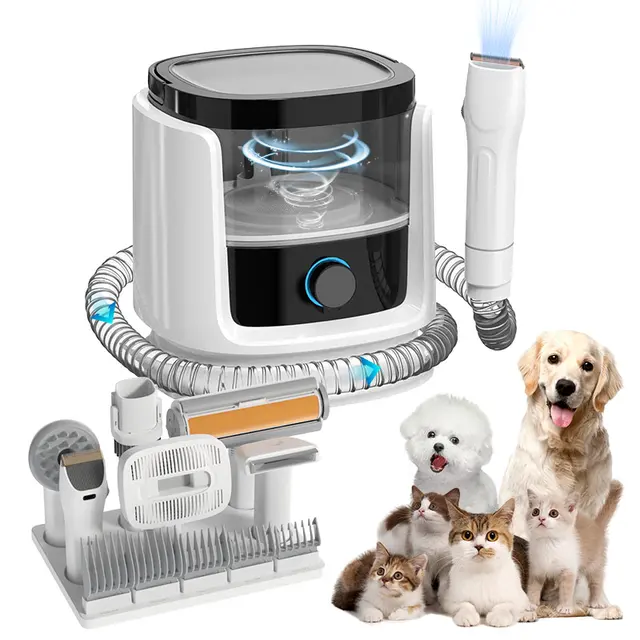 Automatic Charge Pet Hair Clipper Suction Vacuum Low Noise Cat Dog Shedding Grooming for Wholesale & OEM Programs