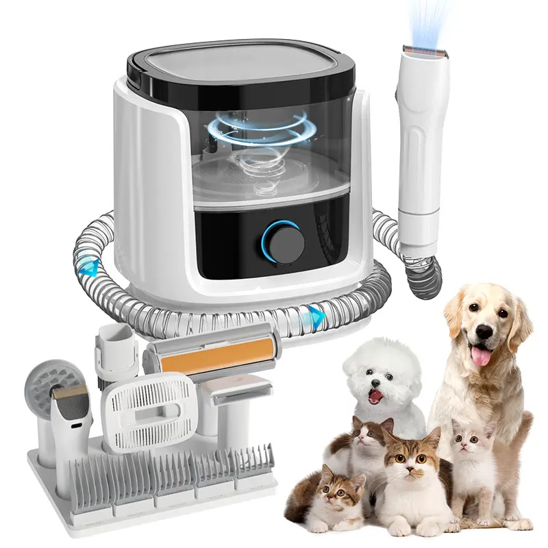 Automatic Charge Pet Hair Clipper Suction Vacuum Low Noise Cat Dog Shedding Grooming for Wholesale & OEM Programs