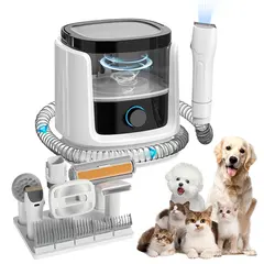 Automatic Charge Pet Hair Clipper Suction Vacuum Low Noise Cat Dog Shedding Grooming for Wholesale & OEM Programs view 1