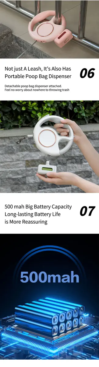 Custom Nylon Automatic Retractable Pet Dog Leash Cute & Modern Style CW-04 for Dogs for Wholesale & OEM Programs detail