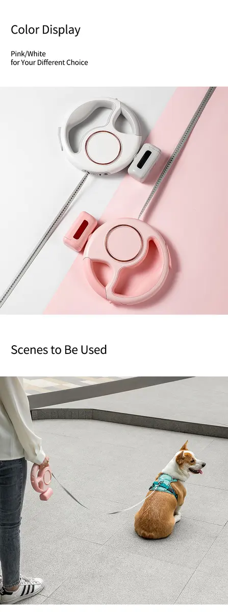 Custom Nylon Automatic Retractable Pet Dog Leash Cute & Modern Style CW-04 for Dogs for Wholesale & OEM Programs detail