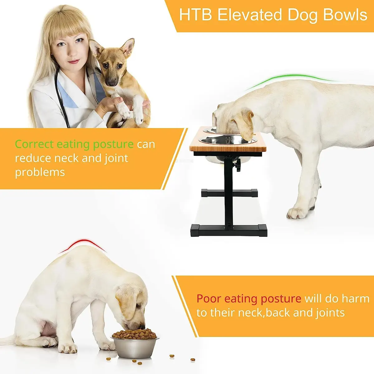 Adjustable Universal Bamboo Cat Bowl Rack Elevated Wooden Food Storage Feeder Bowls for Small Animals for Wholesale & OEM Programs detail