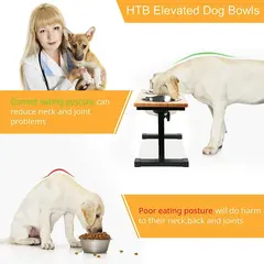 Adjustable Universal Bamboo Cat Bowl Rack Elevated Wooden Food Storage Feeder Bowls for Small Animals for Wholesale & OEM Programs view 5