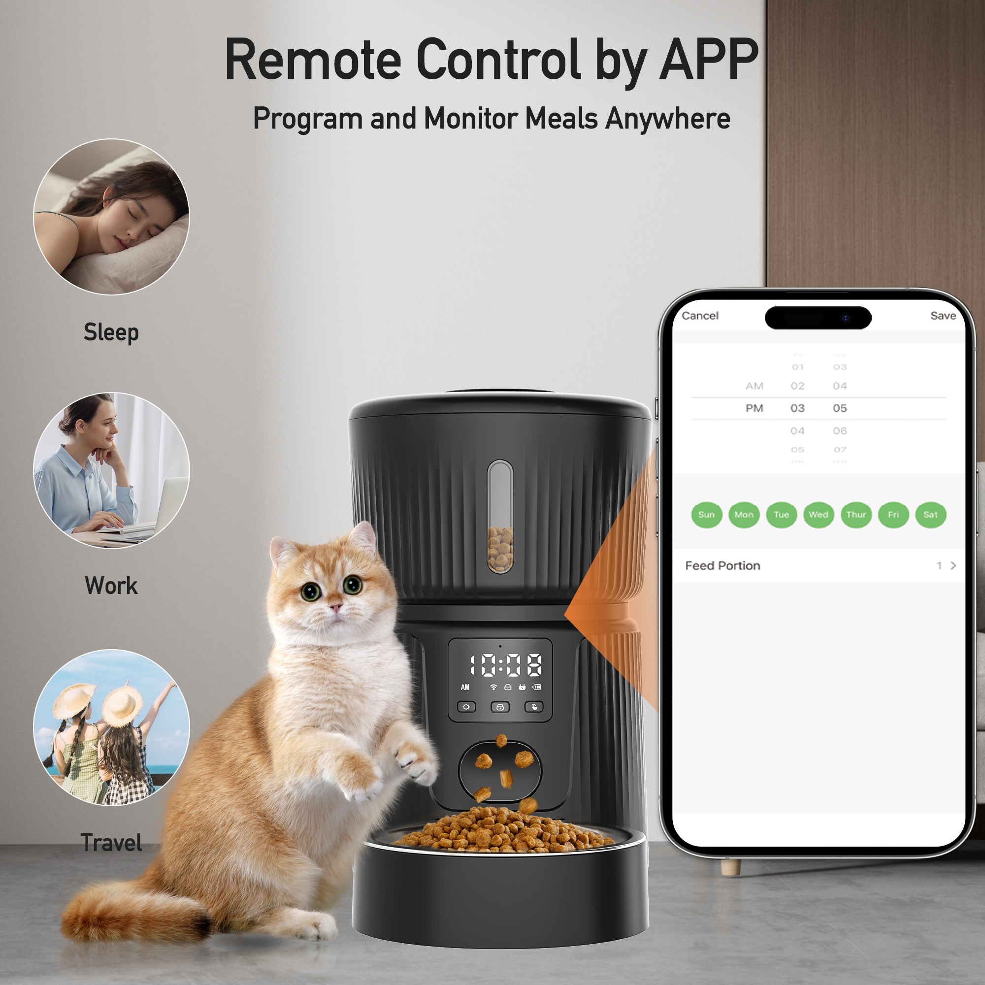 Best Quality 3L WIFI Pet Smart Feeder Automatic Food Dispenser Eco-Friendly Modern for Small Animals for Wholesale & OEM Programs view 3