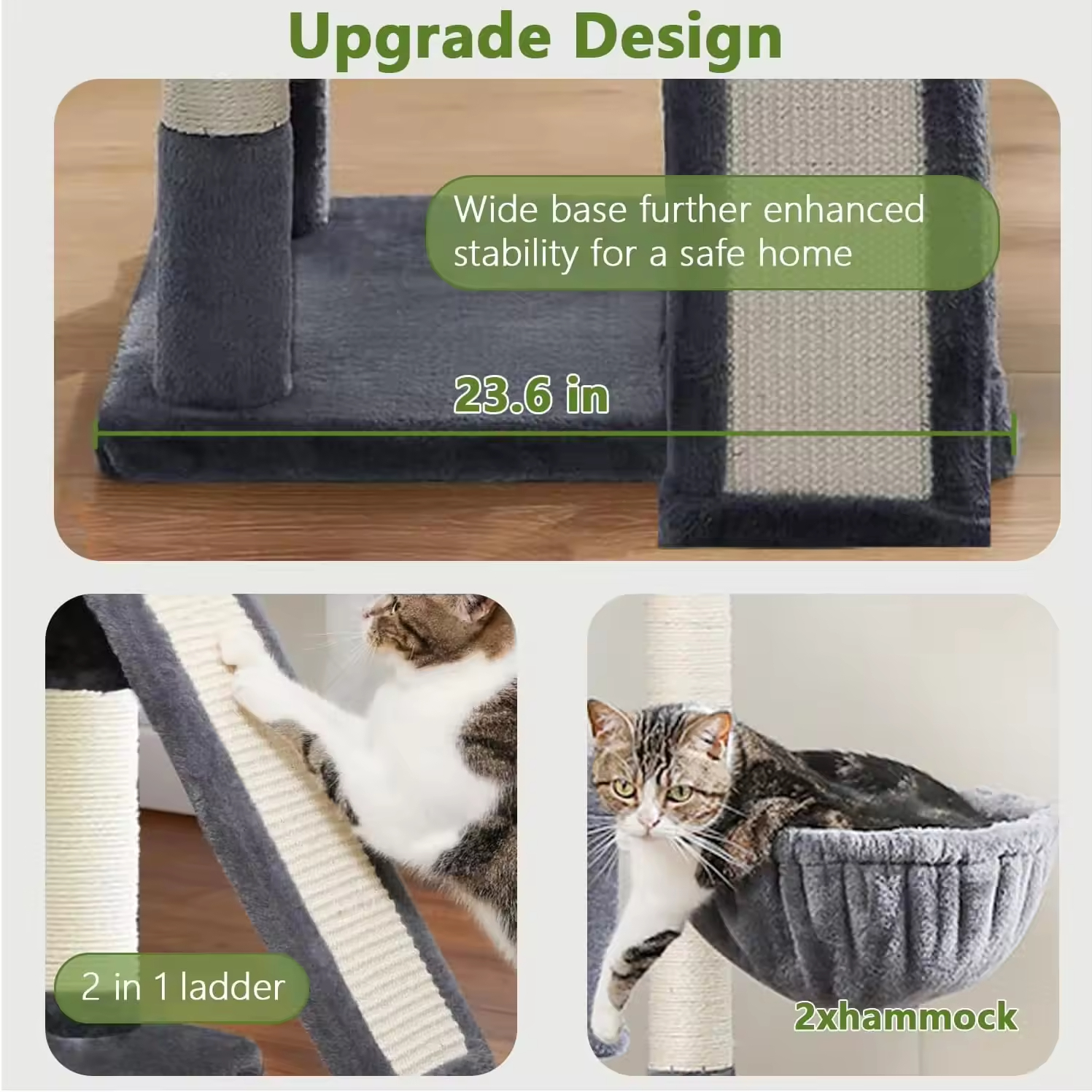 Cheap Multilevel Dark Gray Modern Wood Cat Tree Tower Platform Large Wide Base Condo for Wholesale & OEM Programs detail