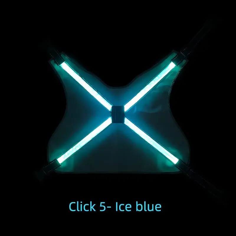 Factory Modern Striped Spring Polyester Reflective LED Dog Harness 8-color LEDs for Dogs for Wholesale & OEM Programs detail