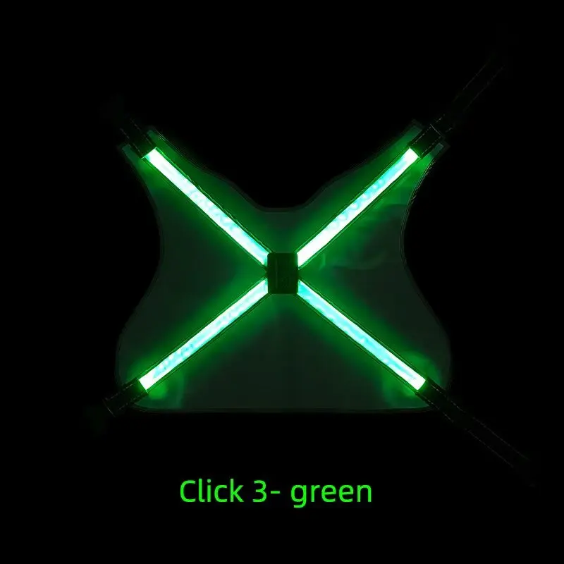 Factory Modern Striped Spring Polyester Reflective LED Dog Harness 8-color LEDs for Dogs for Wholesale & OEM Programs detail