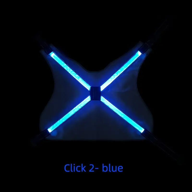 Factory Modern Striped Spring Polyester Reflective LED Dog Harness 8-color LEDs for Dogs for Wholesale & OEM Programs detail