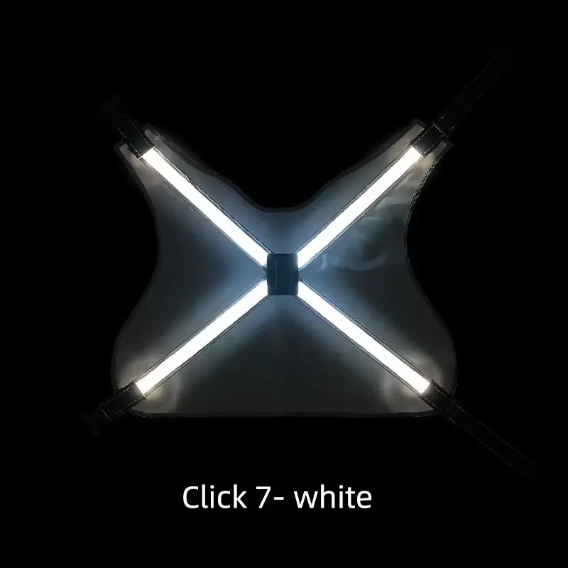 Factory Modern Striped Spring Polyester Reflective LED Dog Harness 8-color LEDs for Dogs for Wholesale & OEM Programs detail