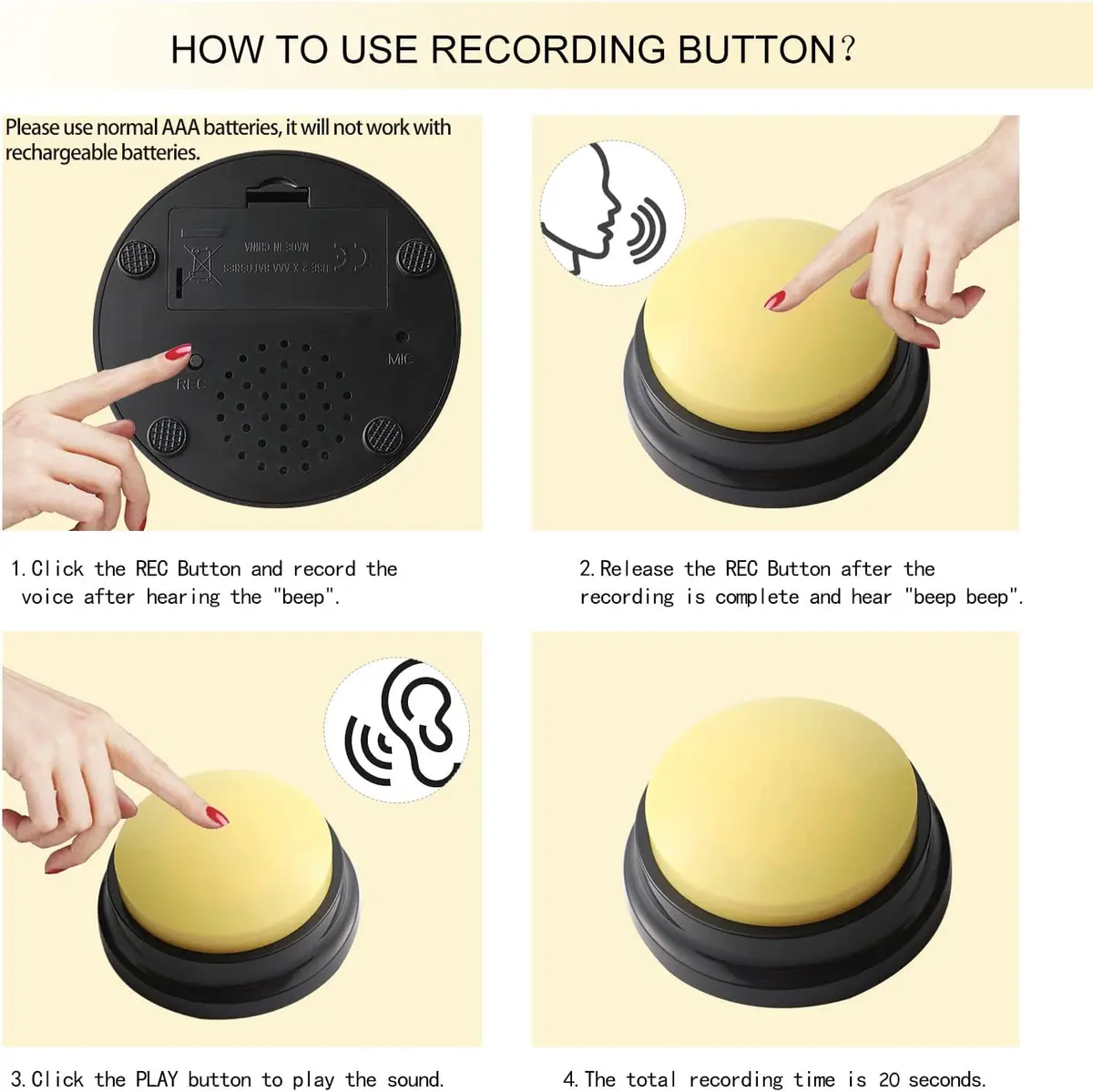 Pet Communication Button Dog Talking Sound Box Training Toy Recorder Sound Maker for pet communication, dog training for Wholesale & OEM Programs detail