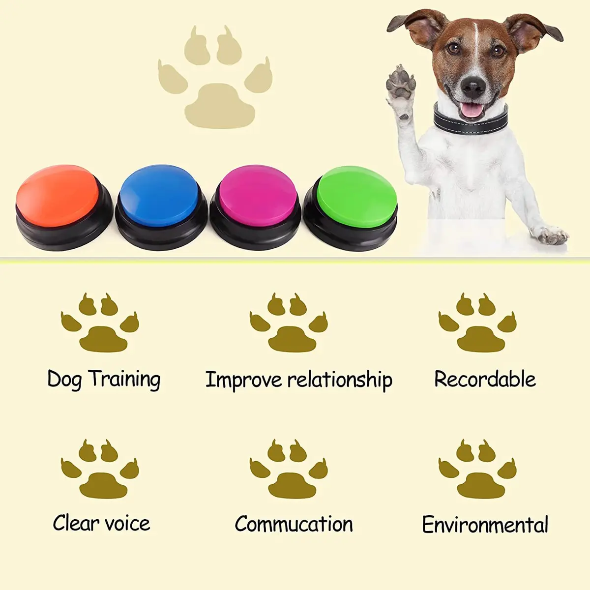 Pet Communication Button Dog Talking Sound Box Training Toy Recorder Sound Maker for pet communication, dog training for Wholesale & OEM Programs detail
