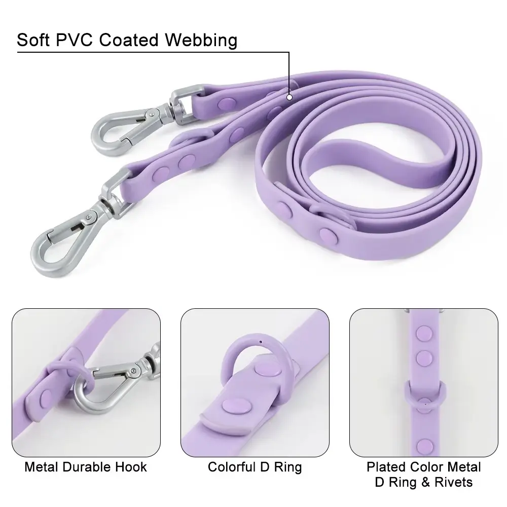 Custom Logo Adjustable Puppy Dog Leash Collar Outdoor Walking Accessories Dog Leashes for Wholesale & OEM Programs detail