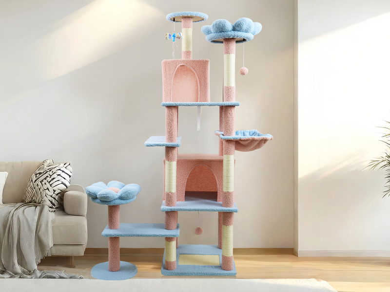 Factory Luxury Wood Fabric Cat Tree Pet Tower JRCT135 for Cats for Wholesale & OEM Programs detail