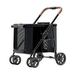 4-Wheel Foldable Eco-friendly Oxford & Steel Fabric Pet Trolley Stroller LD07-M for Dogs for Wholesale & OEM Programs view 1