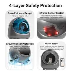 FurryStar Automatic Cat Litter Box 50L Safety Anti-Pinch Smart Self-Cleaning for Cats for Wholesale & OEM Programs view 3