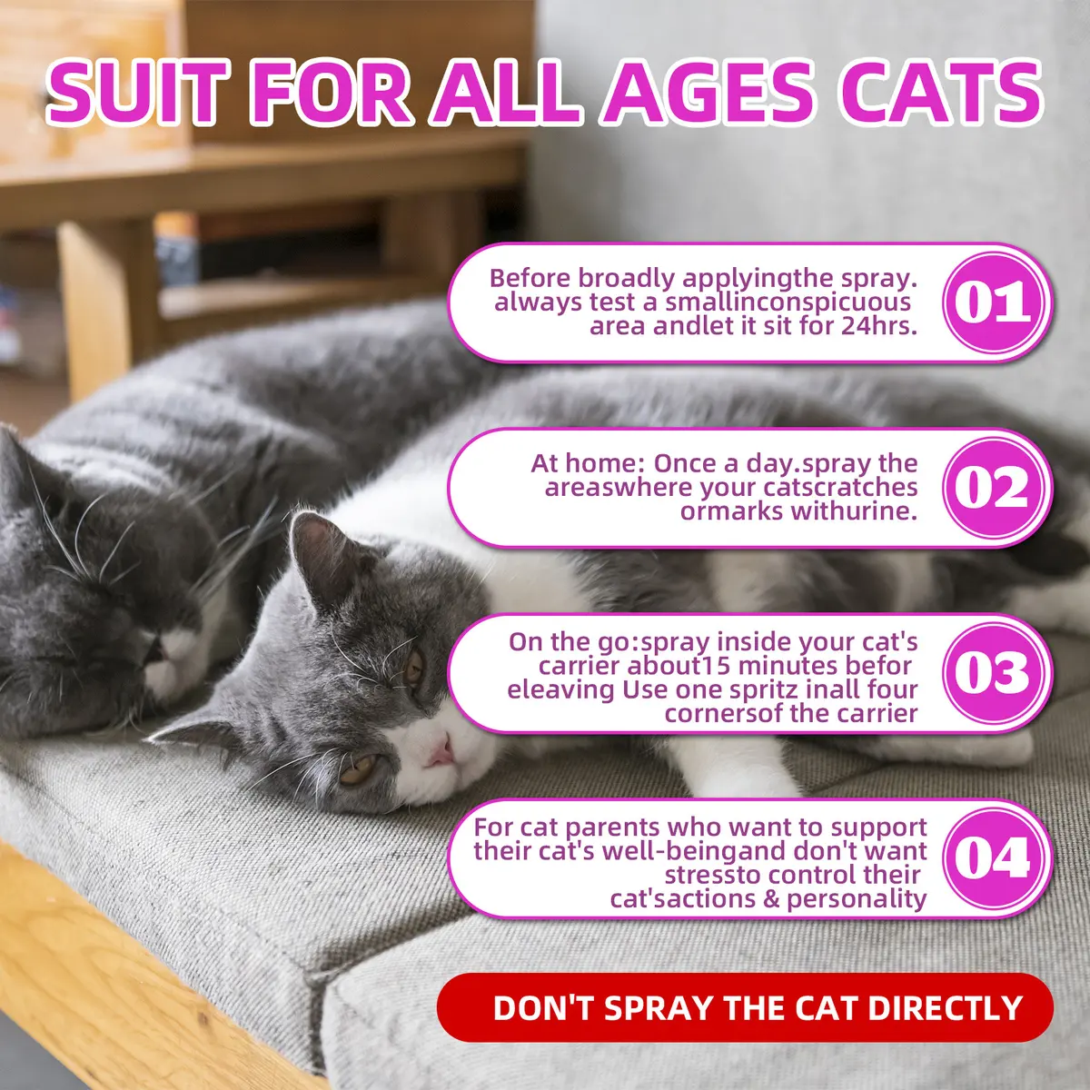 FurryStar Modern Plastic Eco-friendly Cat Emotional Soothing Pheromone Spray 60ml for Cats for Wholesale & OEM Programs detail