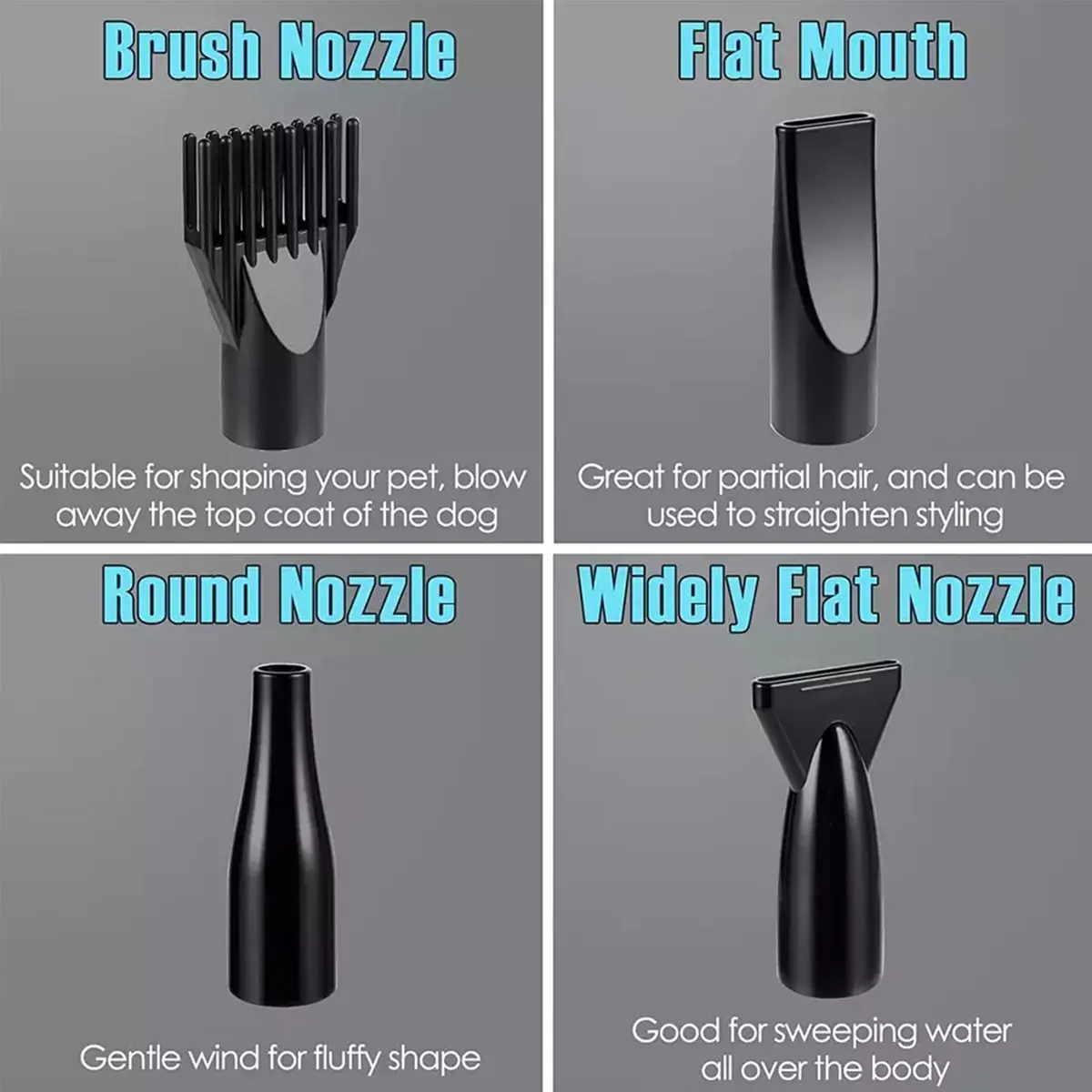 High-Power Stepless Speed Regulation Pet Hair Dryer Plastic Water Blower for Dogs for Wholesale & OEM Programs detail