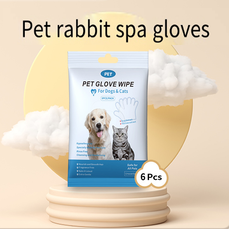 High Quality Soft Non-Woven Pet Cleaning Gloves Dog Cat Washable Wet Wipes 15x15cm 6 for Wholesale & OEM Programs detail