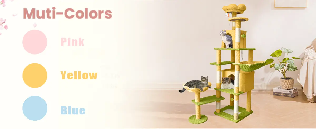 71-Inch Tall Blue Cat Tree Large Tower JRCT135 for Cats for Wholesale & OEM Programs detail