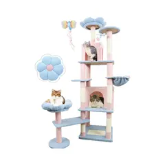 71-Inch Tall Blue Cat Tree Large Tower JRCT135 for Cats for Wholesale & OEM Programs view 1
