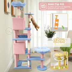 71-Inch Tall Blue Cat Tree Large Tower JRCT135 for Cats for Wholesale & OEM Programs view 3