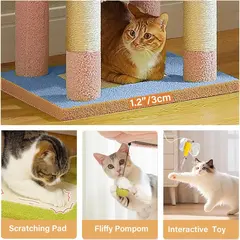 71-Inch Tall Blue Cat Tree Large Tower JRCT135 for Cats for Wholesale & OEM Programs view 4