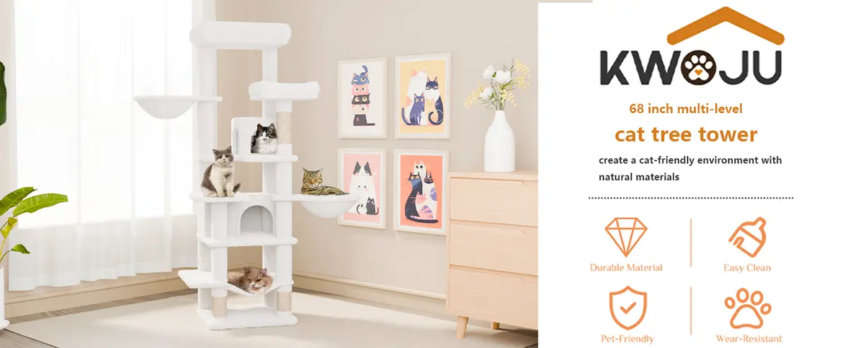 68 Inches Large Tall Cat Tree Tower Multi-Level Design Indoor Cat Condo Removable Pad for Wholesale & OEM Programs detail