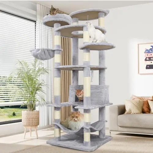 68 Inches Large Tall Cat Tree Tower Multi-Level Design Indoor Cat Condo Removable Pad for Wholesale & OEM Programs detail