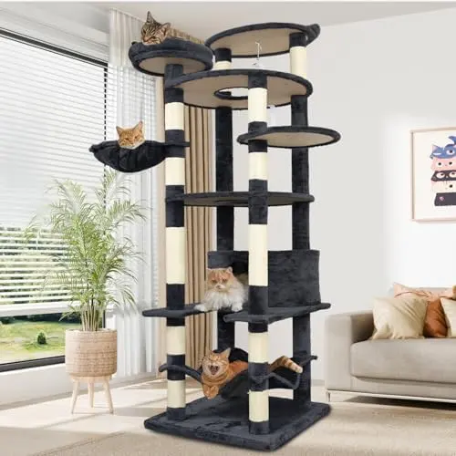 68 Inches Large Tall Cat Tree Tower Multi-Level Design Indoor Cat Condo Removable Pad for Wholesale & OEM Programs detail