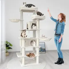 68 Inches Large Tall Cat Tree Tower Multi-Level Design Indoor Cat Condo Removable Pad for Wholesale & OEM Programs view 1
