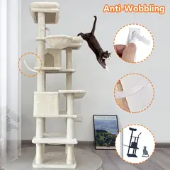 68 Inches Large Tall Cat Tree Tower Multi-Level Design Indoor Cat Condo Removable Pad for Wholesale & OEM Programs view 4