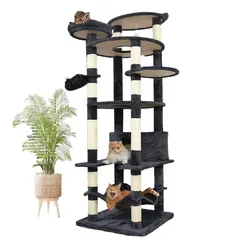 Tall 78.8in Dark Gray Cat Tree Multilevel Cat Tower Large Platform Wide Base Adult for Cats for Wholesale & OEM Programs view 6