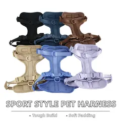 Adjustable Striped Pattern Dog Harness Large Dog Vest and Lead Walking Rope Luxury for Dogs for Wholesale & OEM Programs view 2