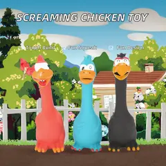 Cartoon Latex Screaming Chicken Squeaky Chew Toys for Dogs-Best Pet Play Toy for Wholesale & OEM Programs view 2