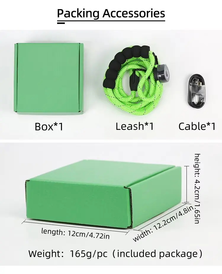 LED Light-Up Dog Leash Night Use Protective Sporty Glow-in-the-Dark Polyester Rope for Cats for Wholesale & OEM Programs detail