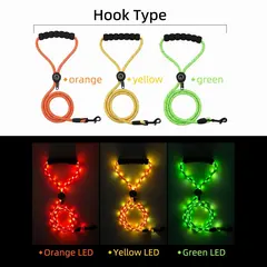 LED Light-Up Dog Leash Night Use Protective Sporty Glow-in-the-Dark Polyester Rope for Cats for Wholesale & OEM Programs view 5