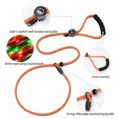 LED Light-Up Dog Leash Night Use Protective Sporty Glow-in-the-Dark Polyester Rope for Cats for Wholesale & OEM Programs view 6
