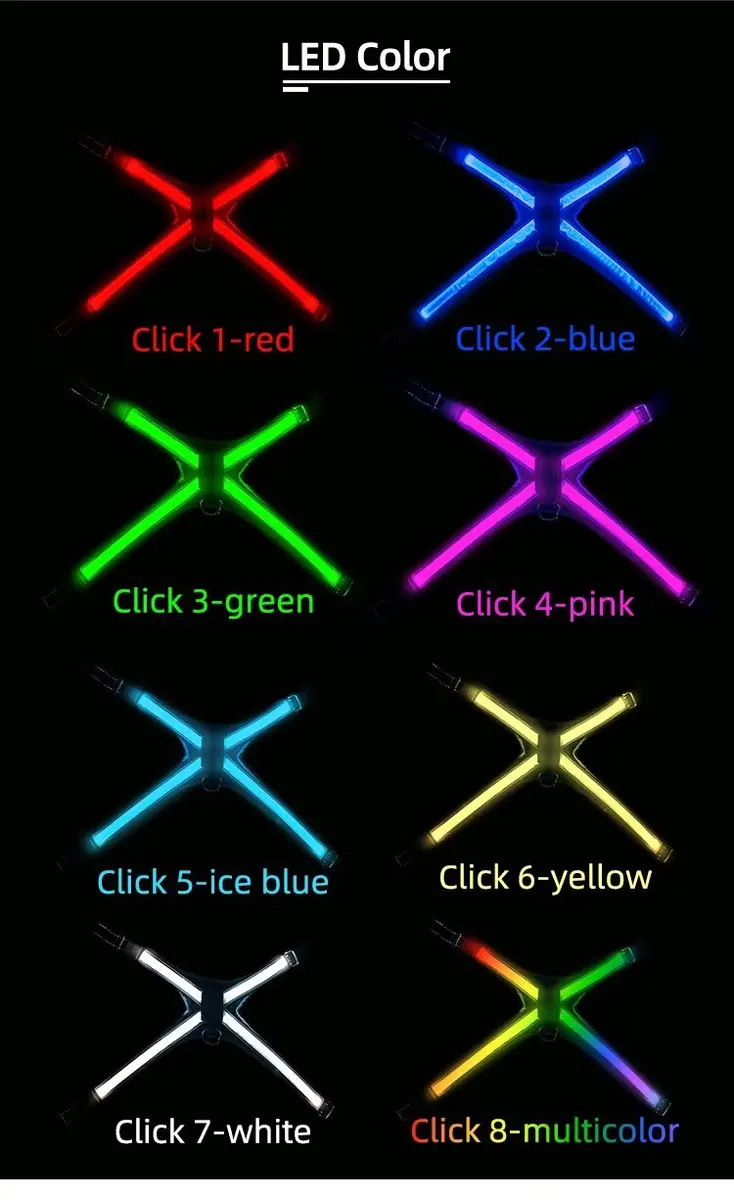 Newly Designed LED Dog Vest Harness Light Emitting CD1112 for Dogs for Wholesale & OEM Programs detail