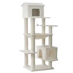 Manufacturer Custom Luxury High Quality Modern Large Light Gray Plush Cat Tree Tower for Wholesale & OEM Programs view 1