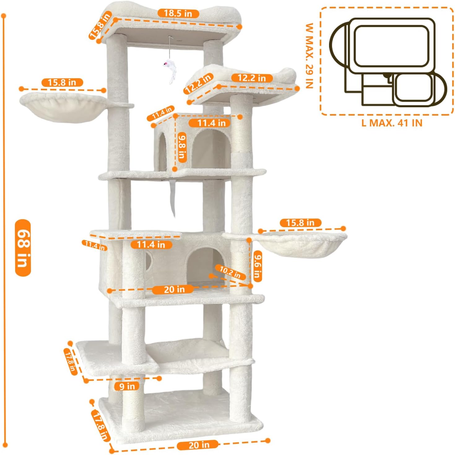Modern Solid Wood Large Cat Tree Tower Luxury Cozy Outdoor Rope Scratch Manufacture for Cats for Wholesale & OEM Programs view 5